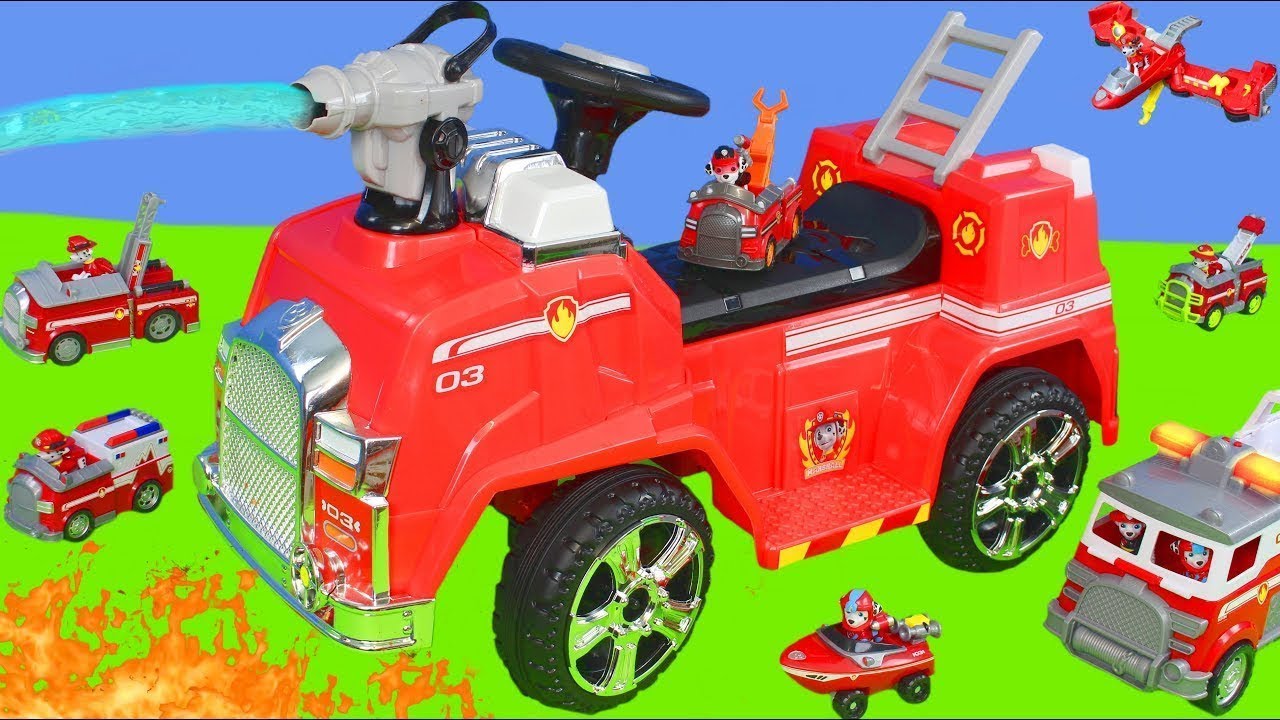 ألعاب باو باترول - سيارة المطافي, الأبطال تشيس, رايدر و رجل الإطفاء مارشال Paw Patrol toys