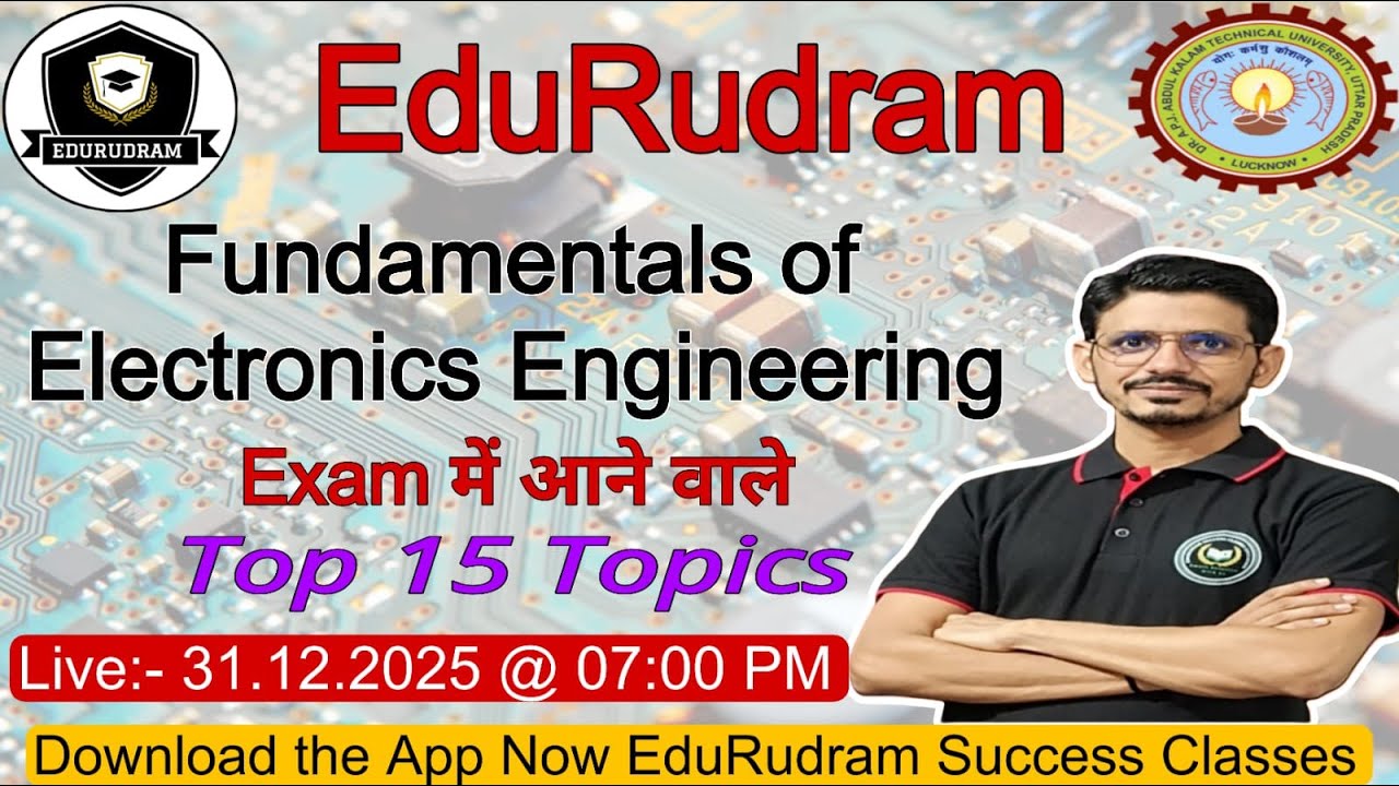 Electronics Engineering Most Important Topics with Solution || AKTU Exam Live | B.Tech | #edurudram