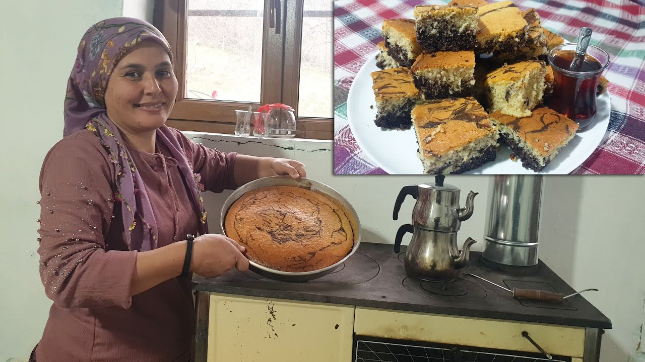 Soğuk Kış Günlerinde Sıcacık Sobada Kakaoulu Kek Tarifi  Köy Usulü Kahvaltılık Tarifler Öğlen Yemeği