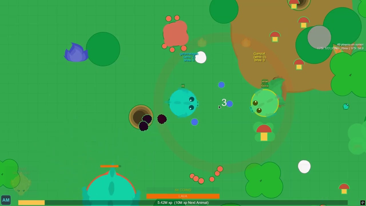 Mope.io-Destroying the trash deffer and bot user Gamzat.