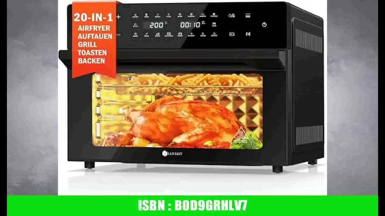 30L HeiÃŸluftfritteuse XXL, Minibackofen Umluft mit 20 Programme und 9 ZubehÃ¶r, Mini Backofen