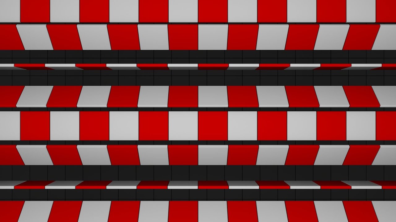 Abstract Red White Checkerboard Tiles Flipping Optical Illusion Wave 4K Background VJ Video Effect