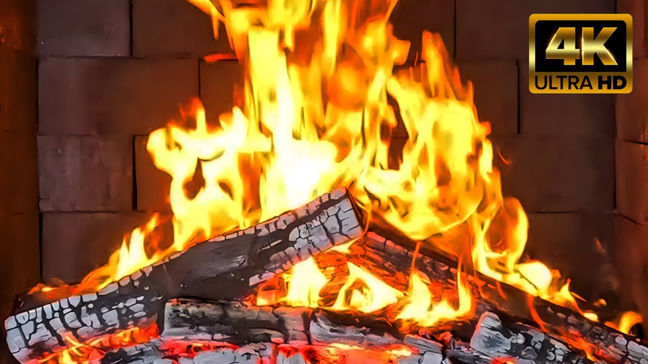 Relaxing Fireplace 4K 🔥 Cozy Fire Sounds for Sleep & Stress Relief