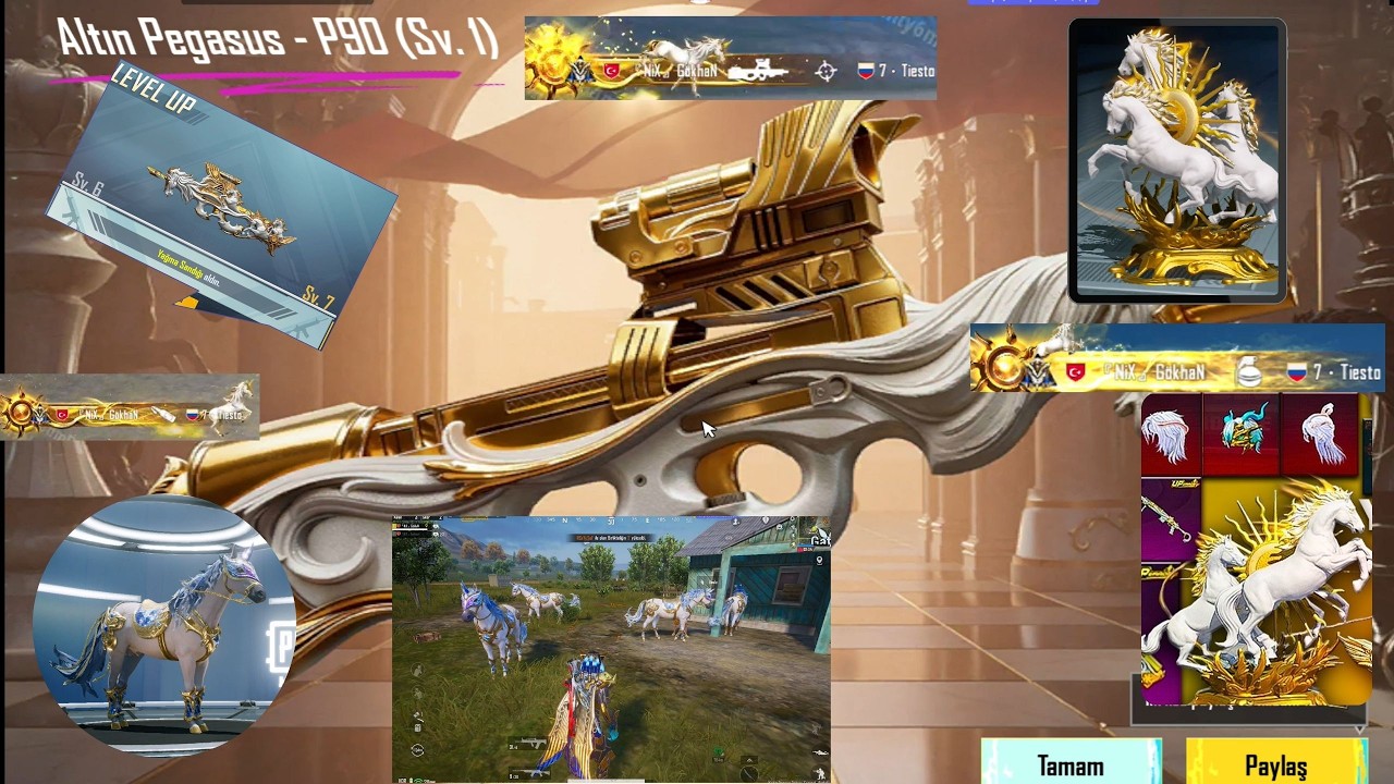 OYUNUN EN İYİ P-90 I GELDİ !!  FULLEDİK !! YENİ GOLD P-90 PUBG Mobile