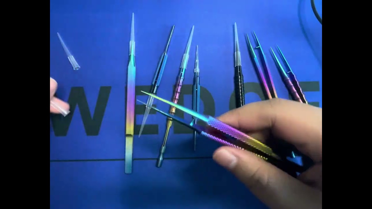 Rainbow titanium alloy twezzers with non-slip design