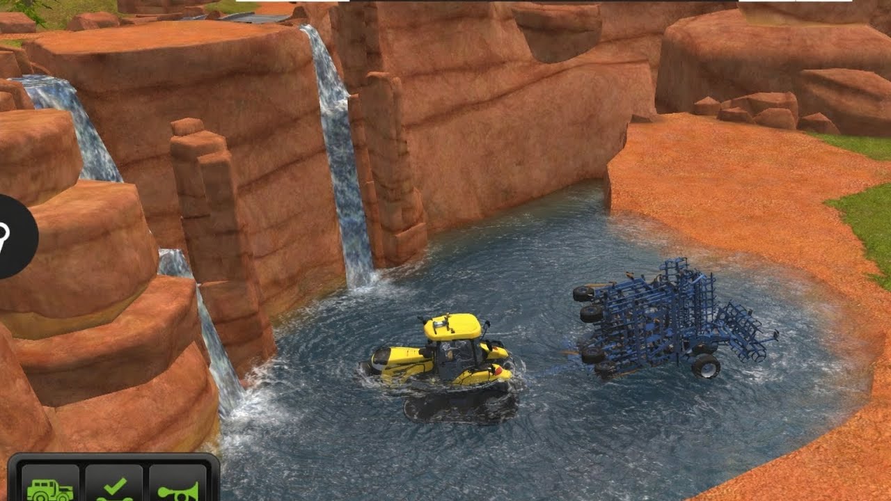 🚜 Farming Simulator | Deep Water Challenge – Tractor & Heavy Cultivator Recovery #farming 