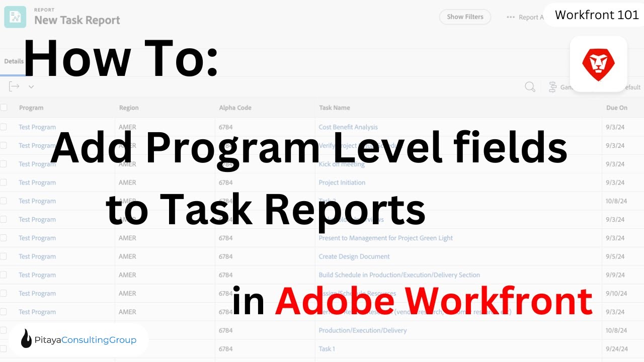 How To Add Program Data to Task Reports