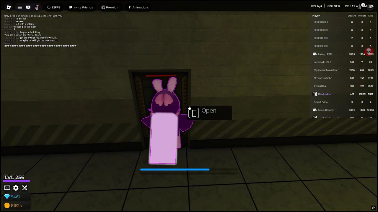 Bots with speedhack in Neko Infection (IDK WHAT TO NAME THIS VIDEO 😭) (Roblox)