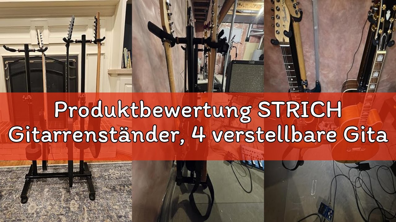 Produktbewertung STRICH Gitarrenständer, 4 verstellbare Gitarrenständerhalter, robuster 4 Gitarrenst