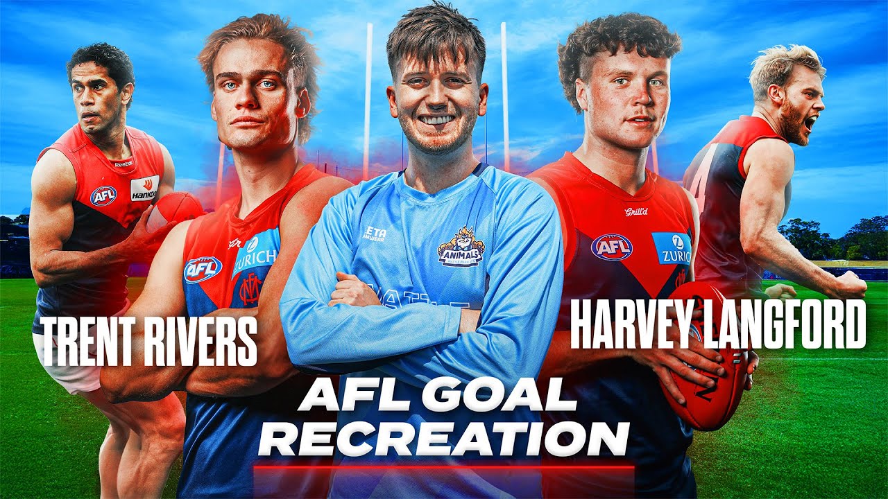 AFL GOAL RECREATION CHALLENGE с Харви Лэнгфордом и Трентом Риверсом (Мельбурнский футбольный клуб)
