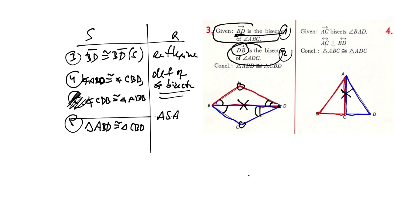 Geometry Fall Practice SAS and ASA proofs