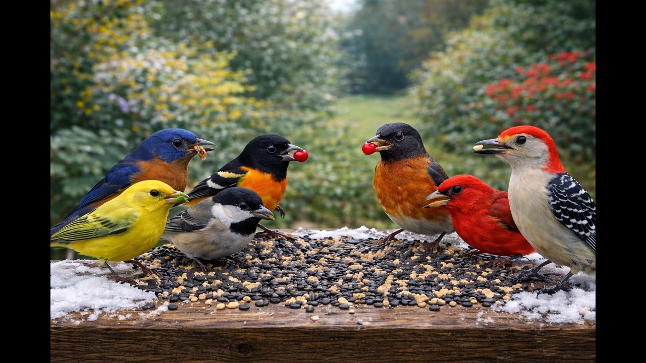Sunny afternoon bird feeder visits ☀️🐦