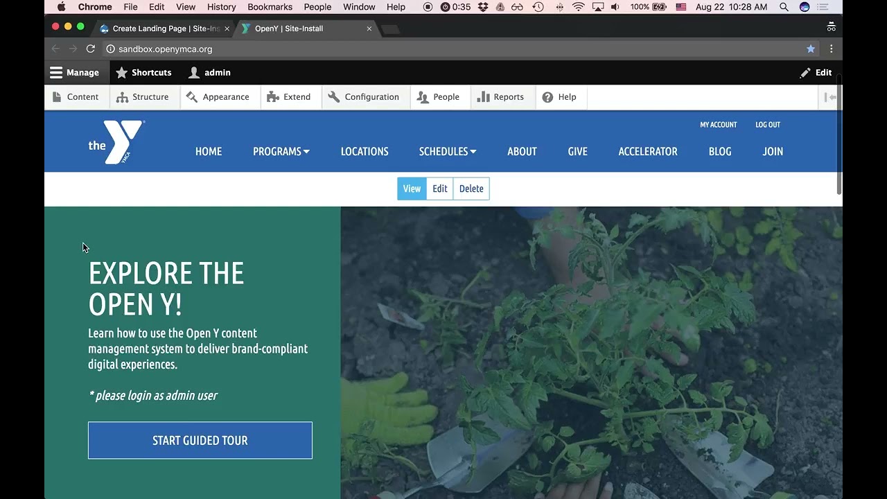YMCA's Website Service: Landing Page Wizard
