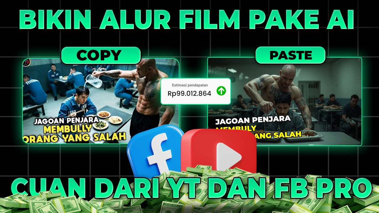 Full Tutor! Cuan Gede dari ALUR FILM PAKE AI di YT dan FB PRO! Cara Dapat Uang dari Youtube 2025