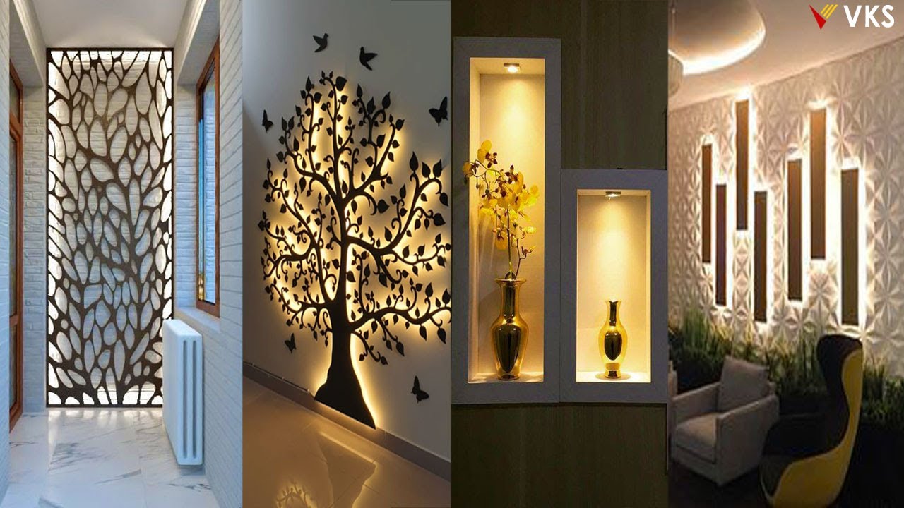 Modern Wall Decor With LED Lights Decor | Accent Wall LED Strips Lights | Wall Decoration Ideas