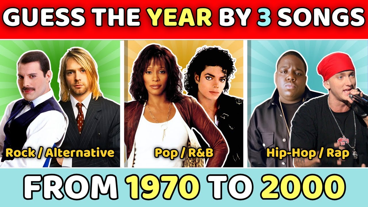 Guess the Year from 3 Songs: From 1970 to 2000 🎶 | Pop, Rock, Rap & More