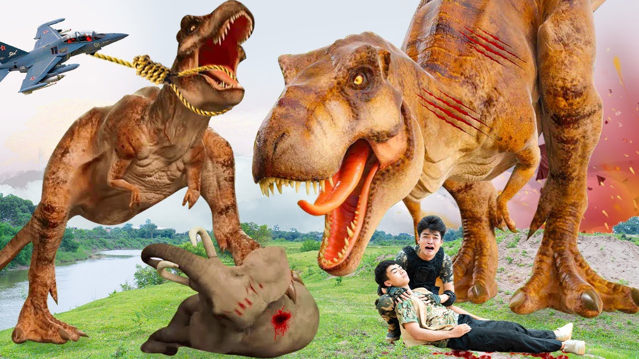 Blockbuster T-rex Chase 2023 | T-rex Attack | Jurassic Park Fan Made Movie #25| HOT Movie @Ms. Sandy