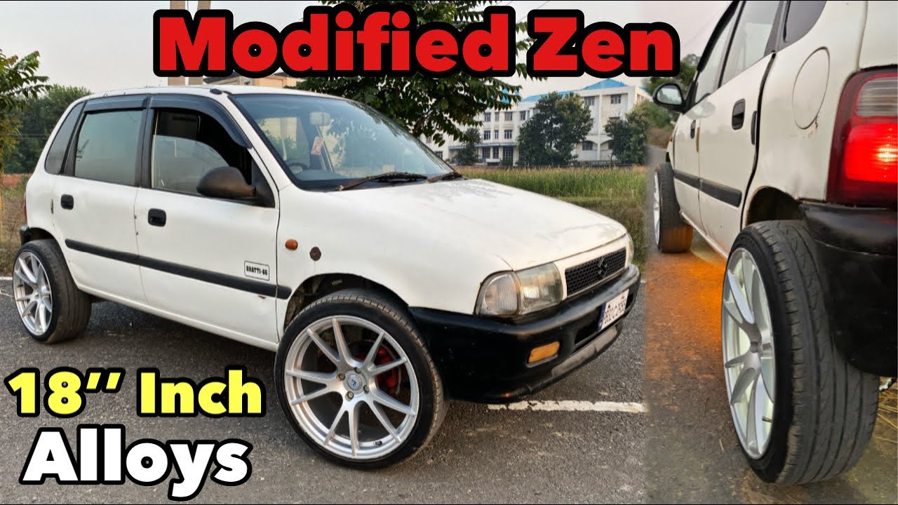 Modified Maruti Zen 18 inch Alloy Wheels | Old Zen Modified