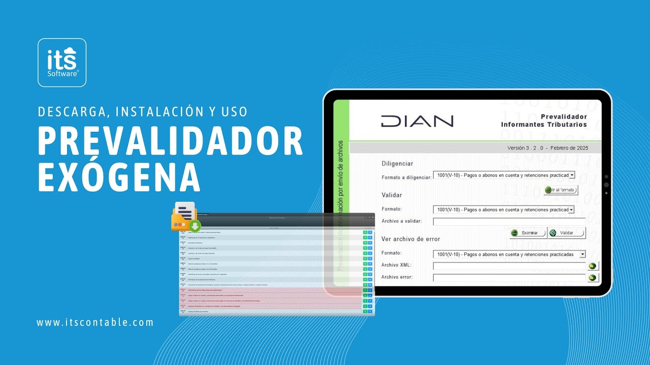Descarga, instalación, y uso del Prevalidador de Exógena | ITS Software