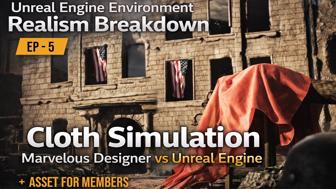UEER Breakdown S2/EP5-Cloth Simulation: Marvelous Designer / Unreal Engine #unrealengine #tutorial