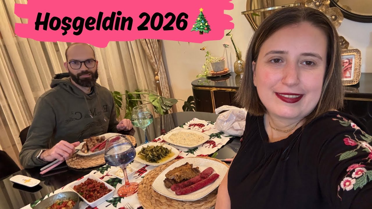 EVİMİZDE YENİ YILI KUTLADIK🎊YILBAŞI SOFRAMIZ🍽️MEZELERİM❤️MENÜMÜZDE NELER VAR❓MARAŞ’TA KAR VAR☃️❄️