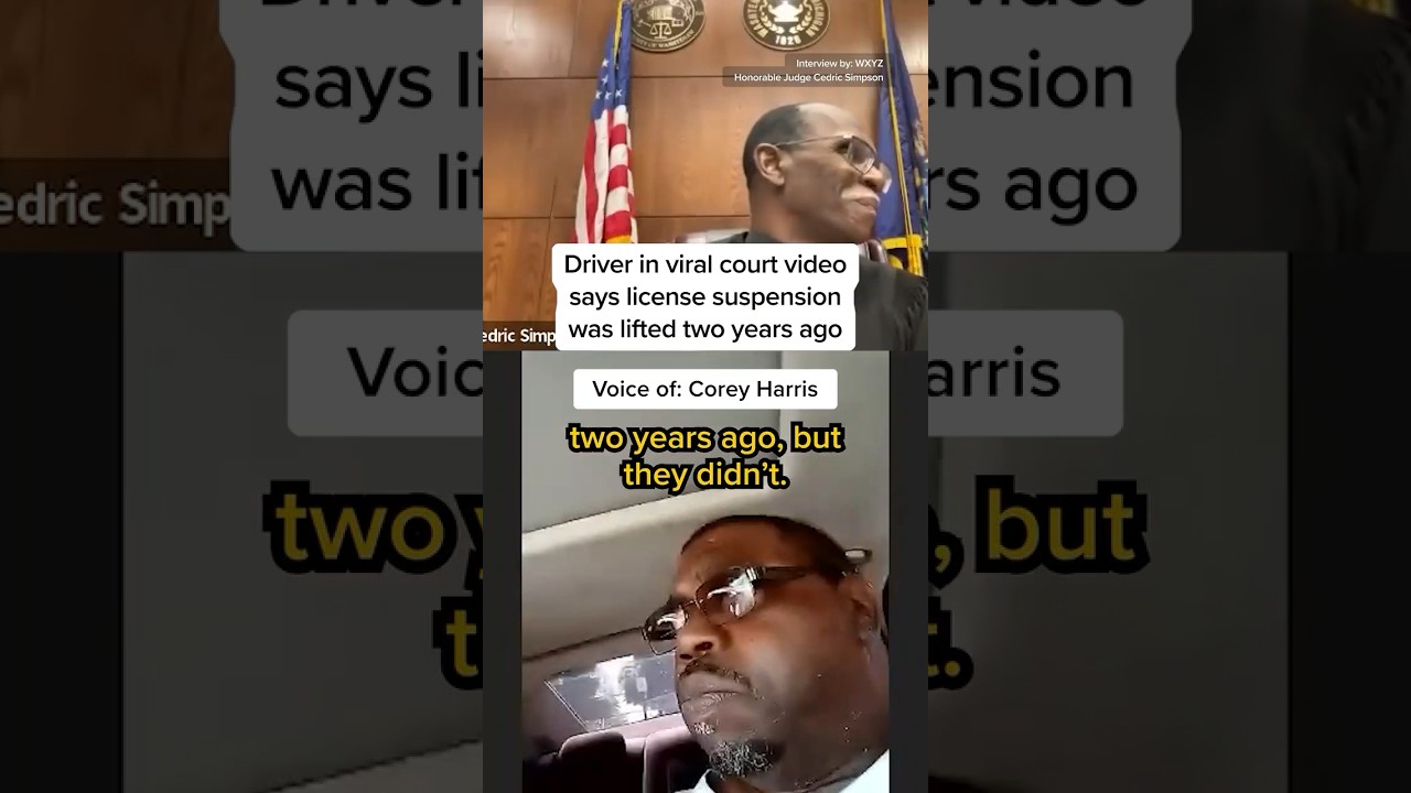 Driver in viral court video says license suspension was lifted two years ago