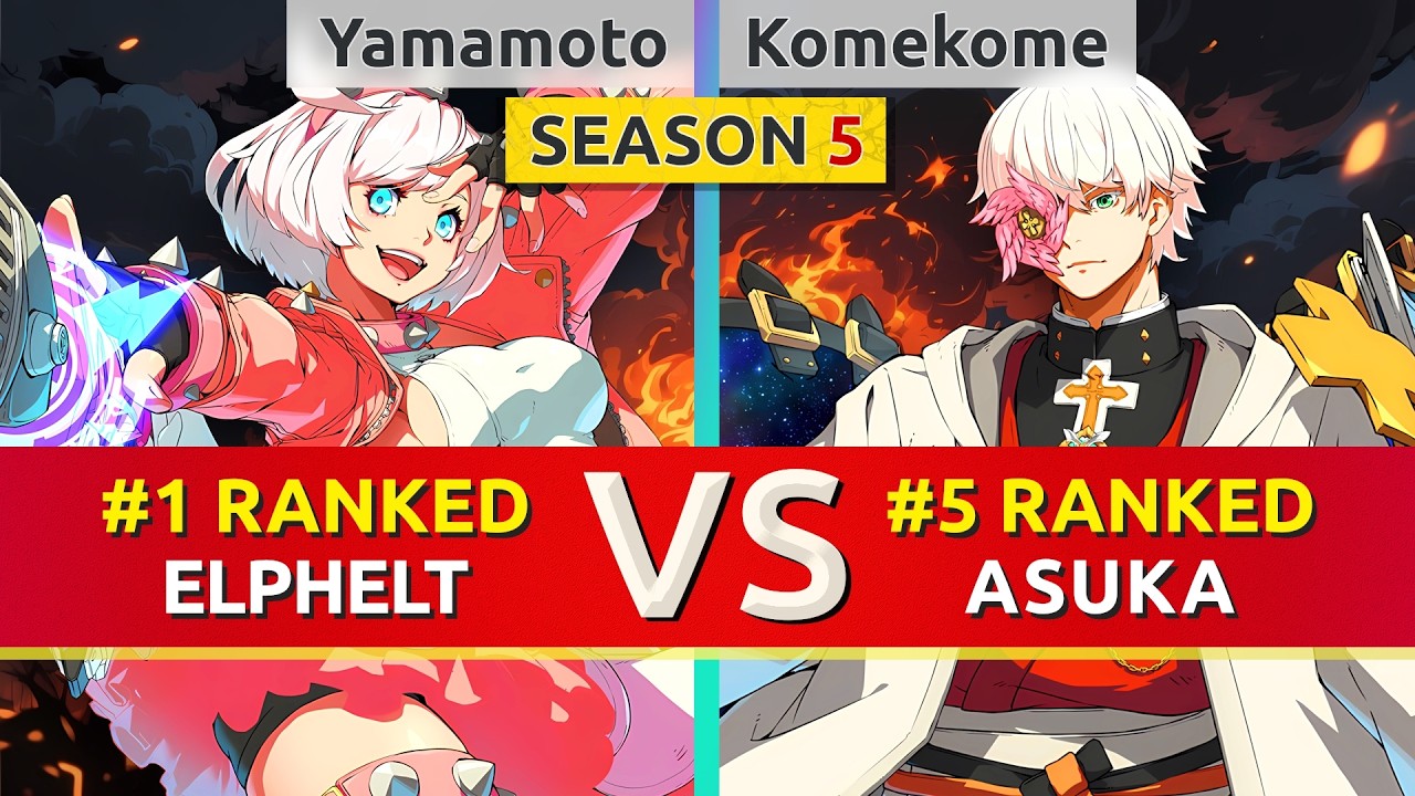 GGST 2.00 ▰ Yamamoto (#1 Ranked Elphelt) vs Komekome (#5 Ranked Asuka). High Level Gameplay