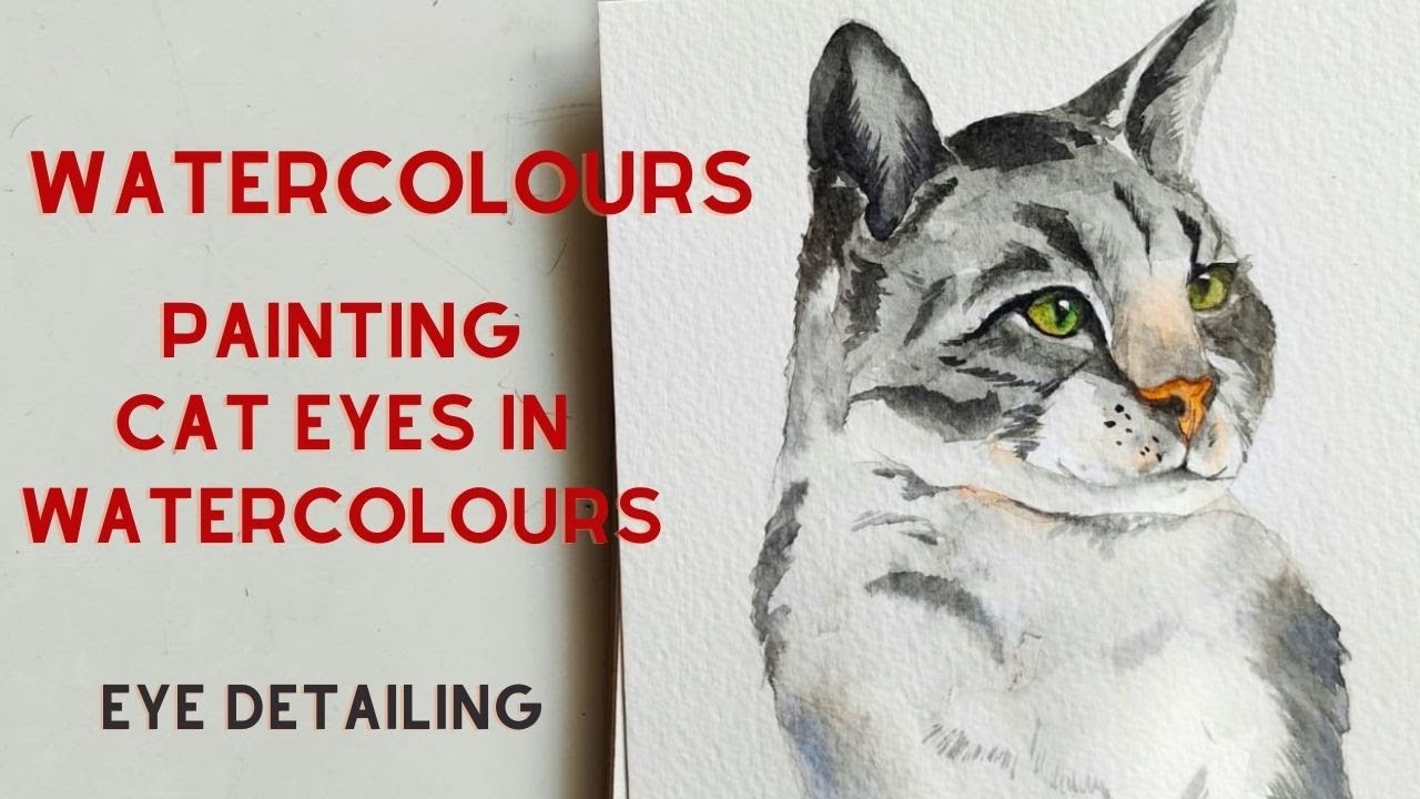 Cat eye painting tutorial in watercolors | Easy to follow steps | Watercolor Cat painting