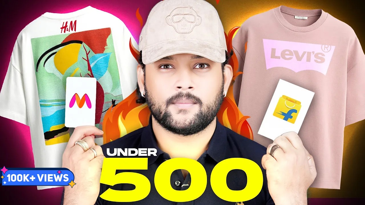 🔥 10 Best T-Shirts Under Rs.500 for Men | Myntra VS Flipkart H&M, Levis Haul 2025 | ONE CHANCE