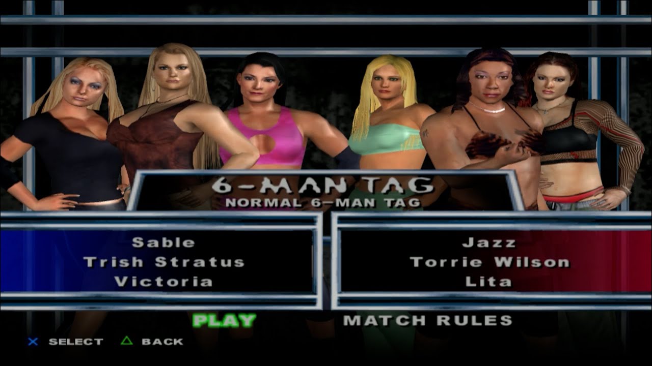 WWE SmackDown! Here Comes the Pain - 6 MAN TAG (Women fight)