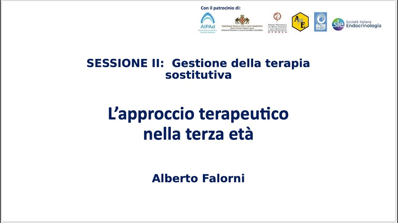 A. Falorni: Ipocorticosurrenalismo – L'approccio terapeutico nella terza età