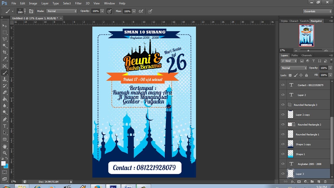 desain brosur sederhana acara buka bersama di bulan ramadhan