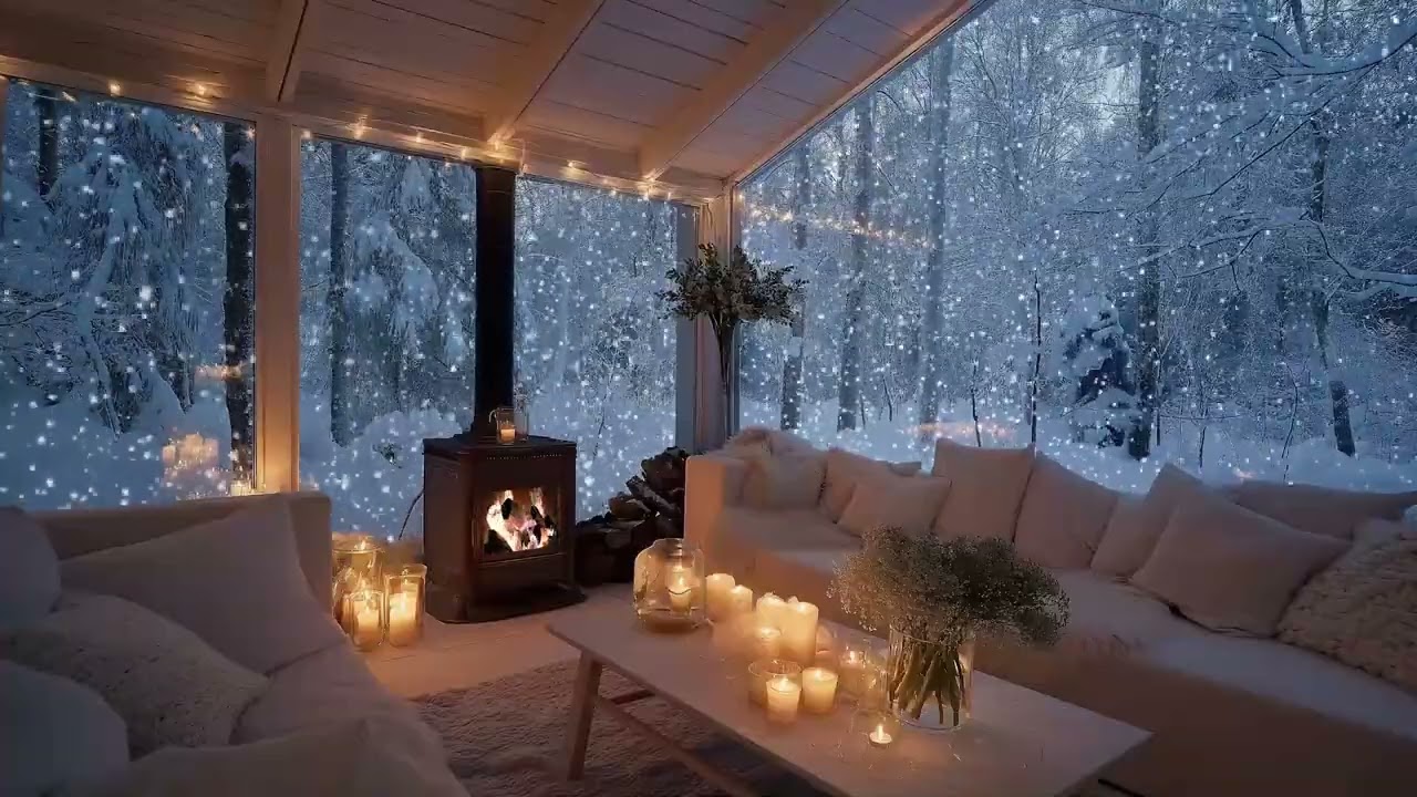 Cozy Winter Piano ❄️ 3H Snowy Window Ambience for Deep Focus & Relaxation