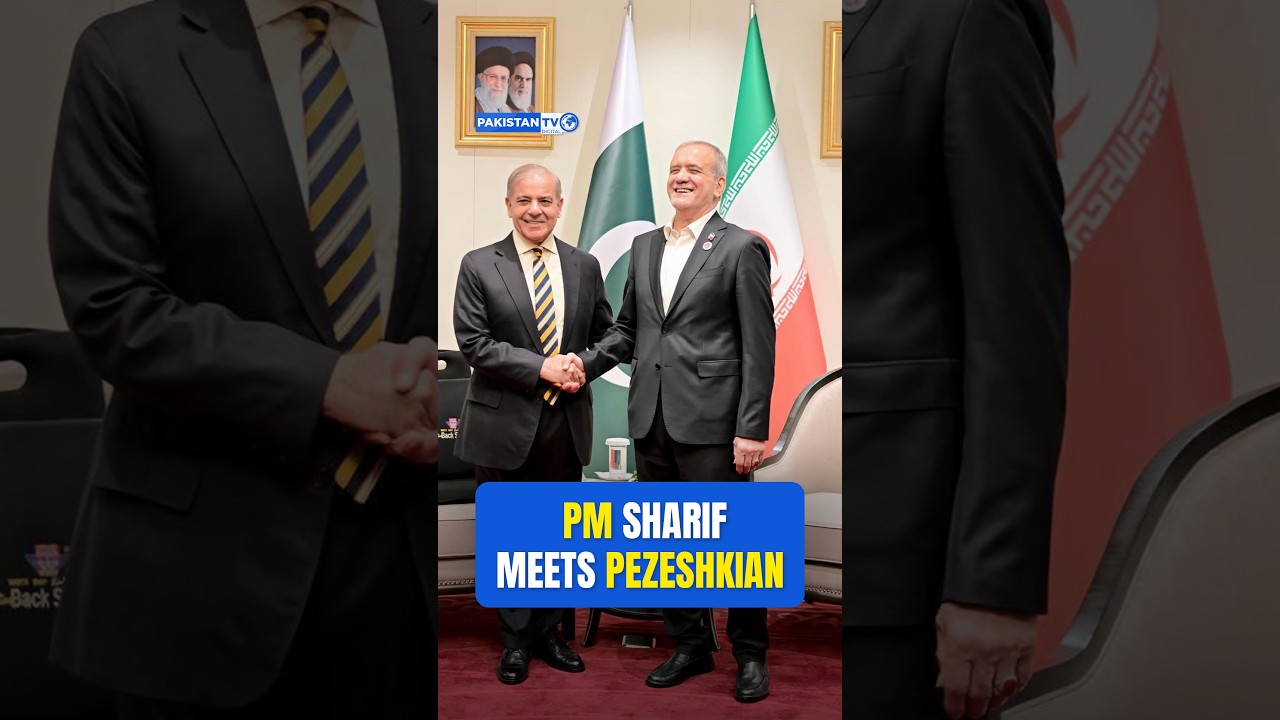PM Sharif meets Iranian President Masoud Pezeshkian in Bishkek