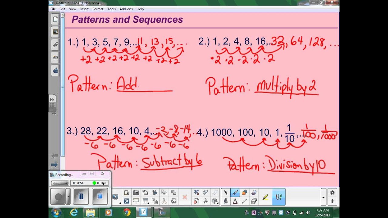 Intro to Patterns and Sequences