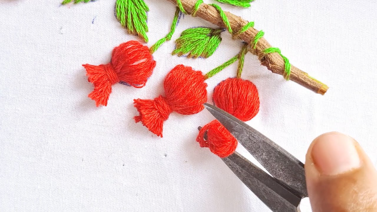 Stunning hand embroidery floral stitching, kadai dejan, creative crafts