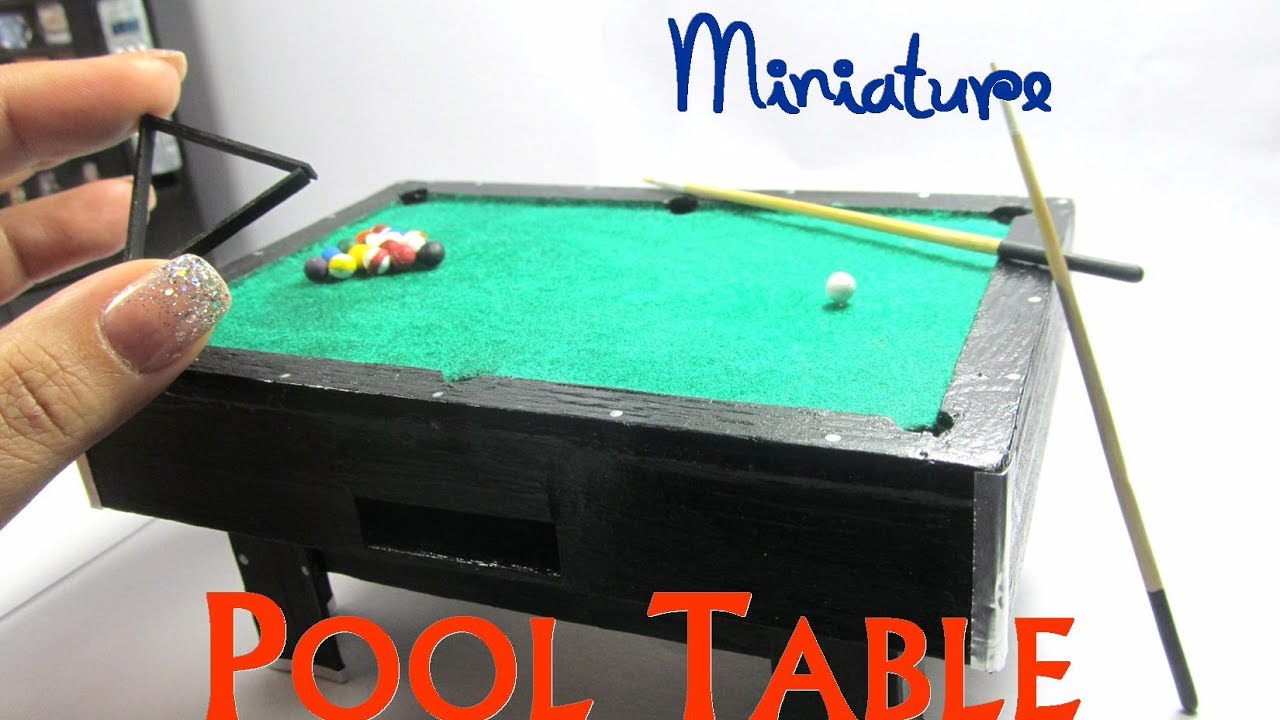 Pool Table Wood Dollhouse Miniature Furniture