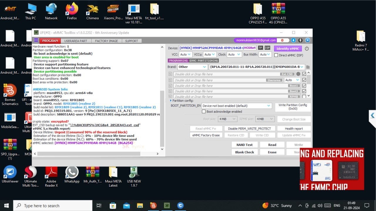Realme 2 EMMC Consumed 90 of the Reserved Block Error