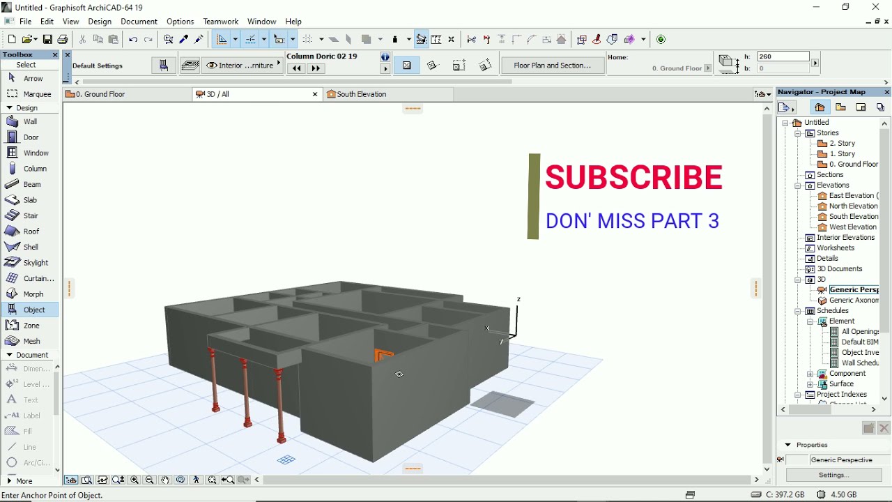 FULL PROJECT IN ARCHICAD PART 2| know simple design of verandah