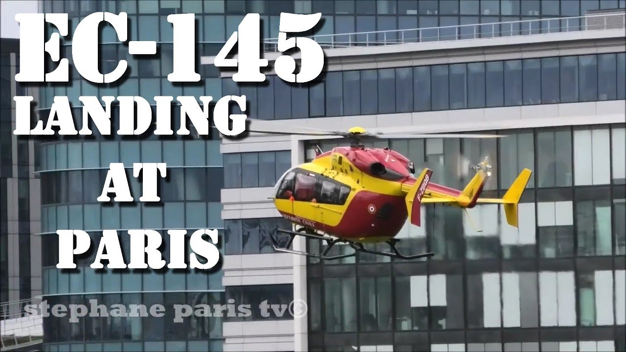 helicopter landing ( EC-145 sécurité civile) PARIS