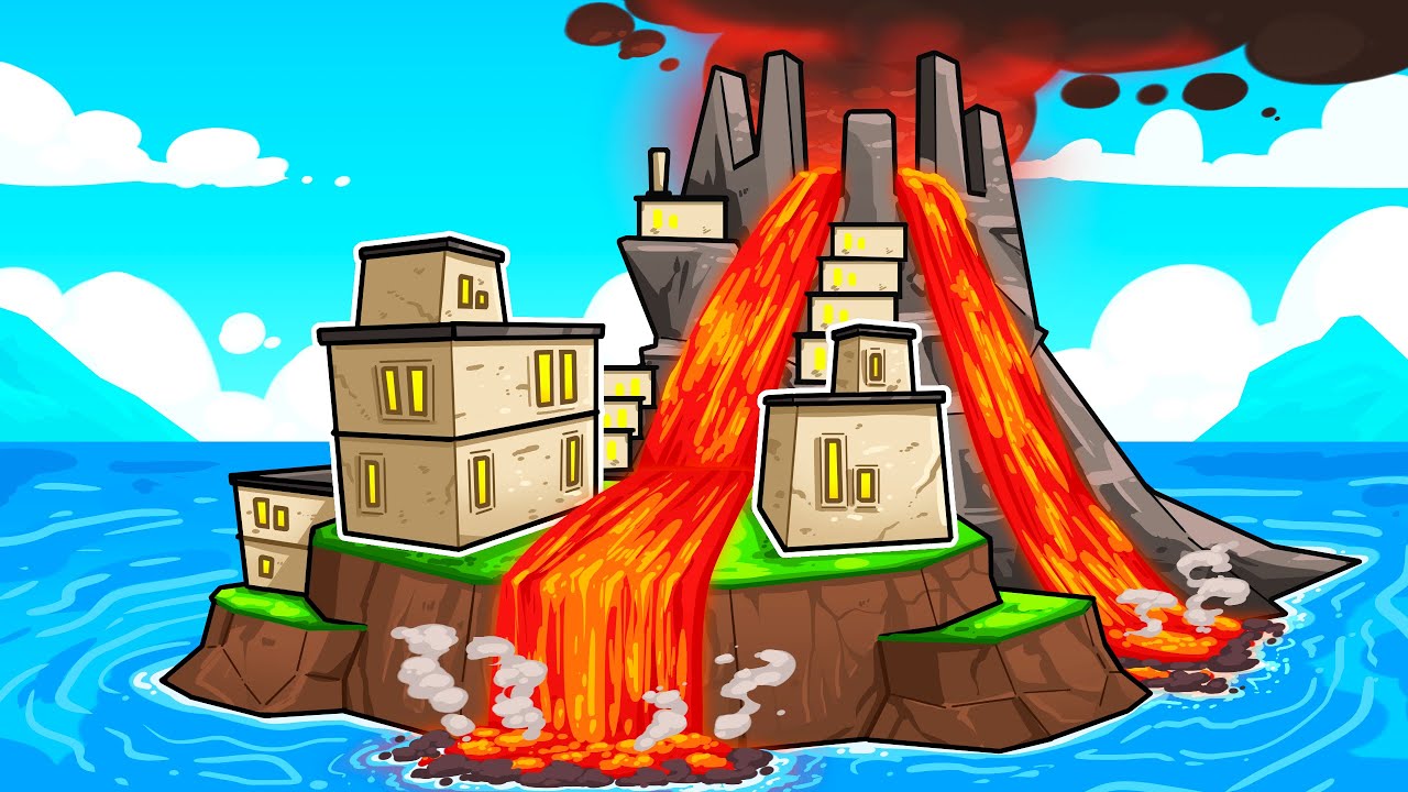 I built a city ON AN ACTIVE VOLCANO!