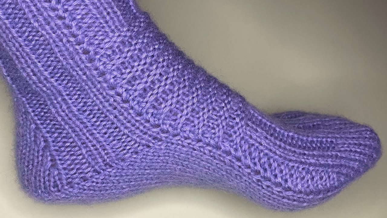 Как связать носки НА ДВУХ СПИЦАХ!  Необычная ПЯТКА! 🧶 Свяжет новичок!