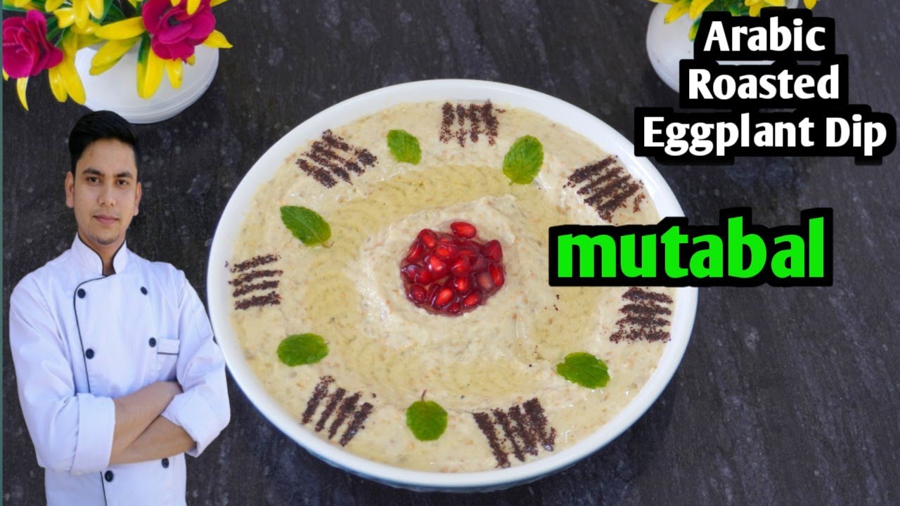 mutabal recipe /arabic roasted eggplant dip  /mutabbal recipe arabic /