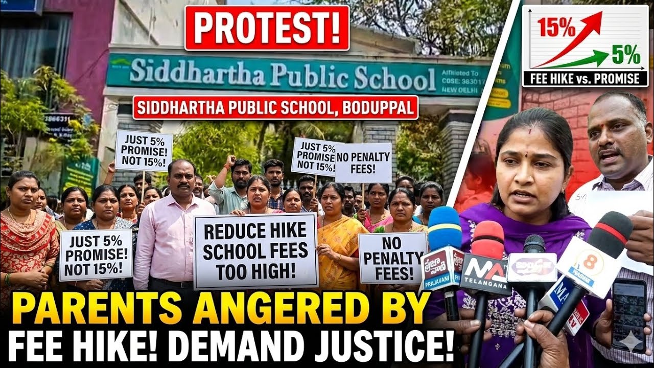 Protest at Siddhartha Public School, Boduppal: Parents Demand Fee Hike Reversal