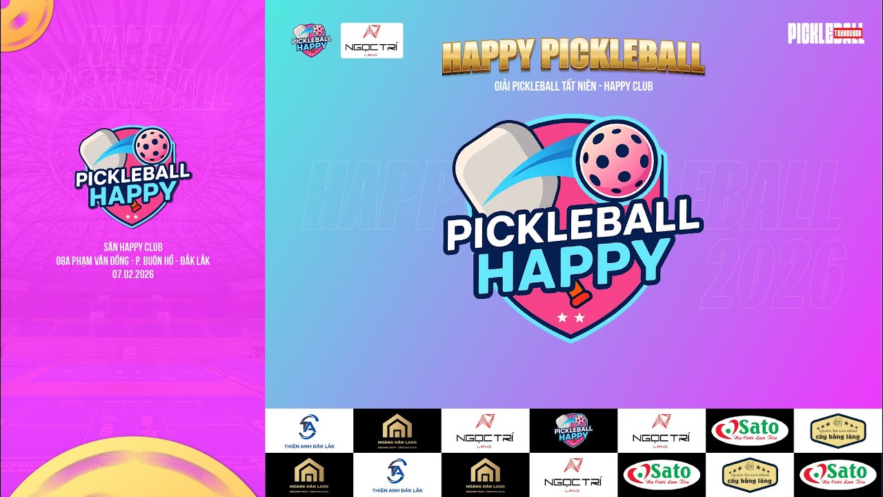 Trực tiếp: Chung Kết 5.2 Giải Pickleball Tất Niên Happy Club 2026