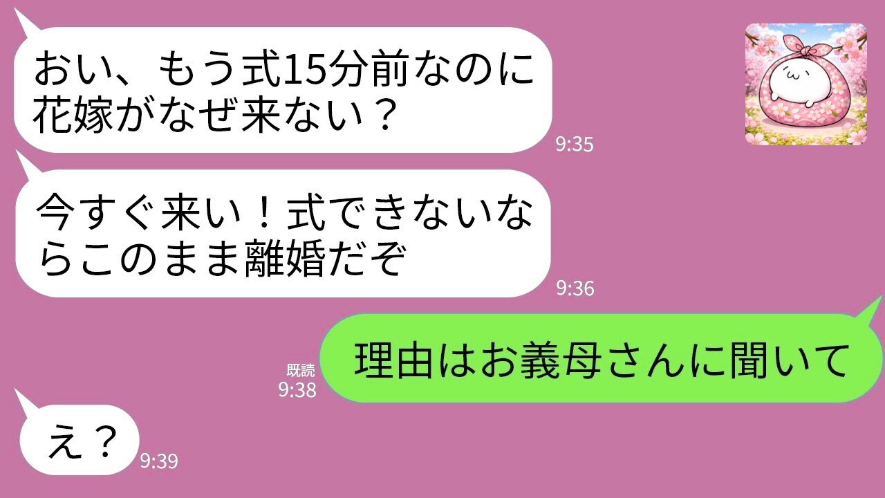 【LINE】結婚式15分前、夫から怒りの連絡「花嫁が遅刻とか離婚案件だぞ！」私「今、病院のベッド。理由はお義母さんに聞いて」→真実を知った夫が青ざめた結果…【スカッと修羅場】【総集編】
