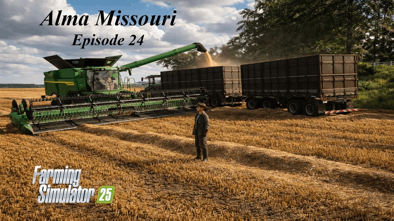 Harvesting BARLEY, Baling STRAW, Plowing, Spreading SLURRY | Alma Missouri | FS25 | Episode #24