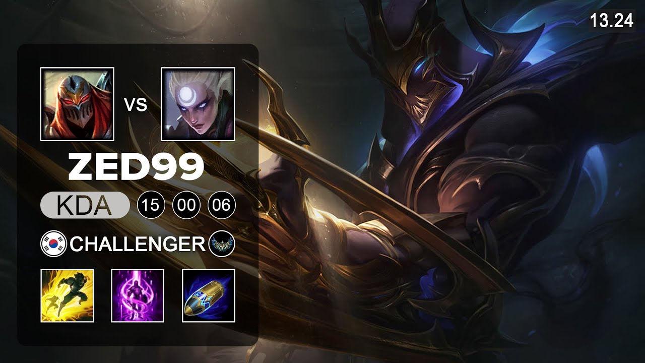 ZED99 Zed vs Diana Mid - KR Challenger - Patch 13.24 Season 13