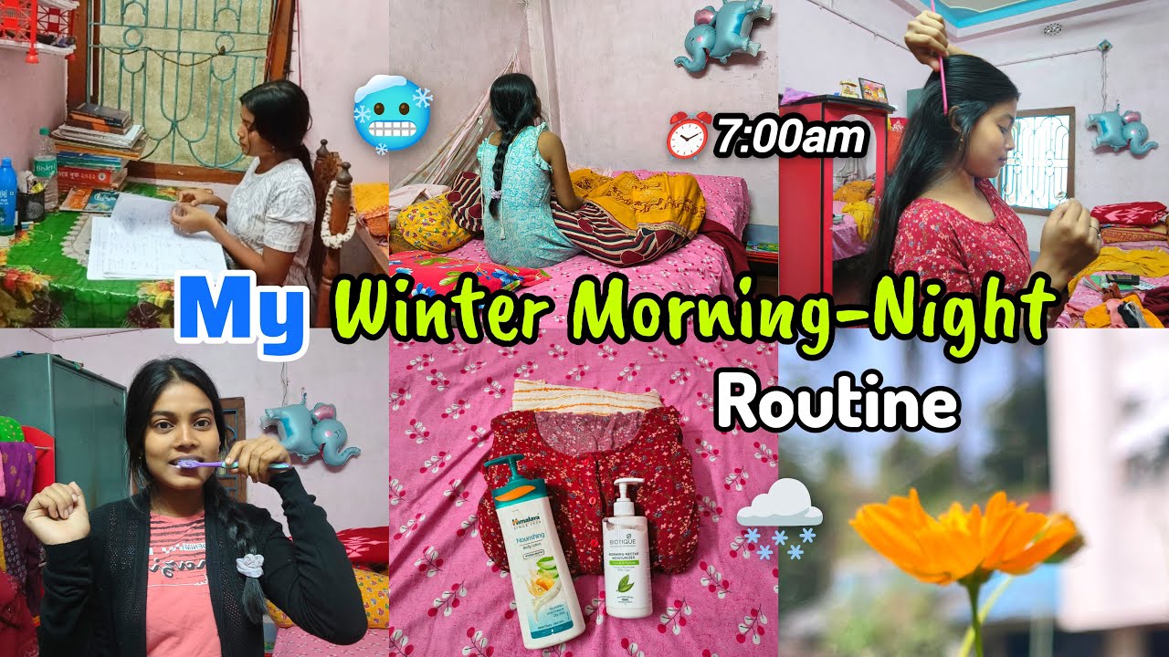 My 7 AM WINTER 🥶 MORNING-NIGHT Study Routine✨🌨️ ||Healthy & Productive Timetable #studyvlog #winter