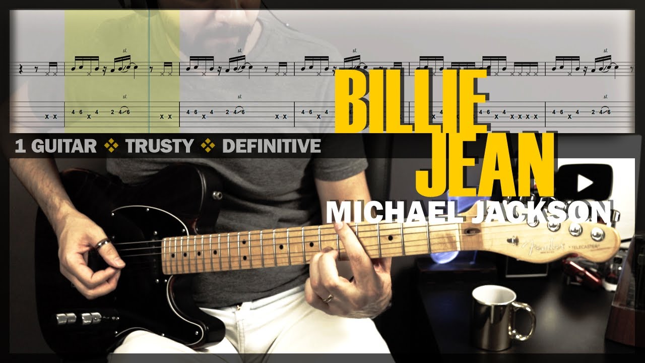 Billie Jean | Guitar Cover Tab | Guitar Solo Lesson | Backing Track with Vocals 🎸 MICHAEL JACKSON